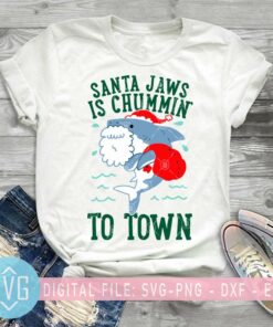 Santa Jaws Is Chummin To Tow SVG Santa Shark Christmas SVG Christmas SVG Merry Christmas SVG