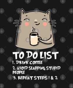 Coffee To Do List Cat PNG Cut File SVG, PNG, Silhouette, Digital Files, Cut Files For Cricut, Instant Download, Vector, Download Print Files - Instant Download