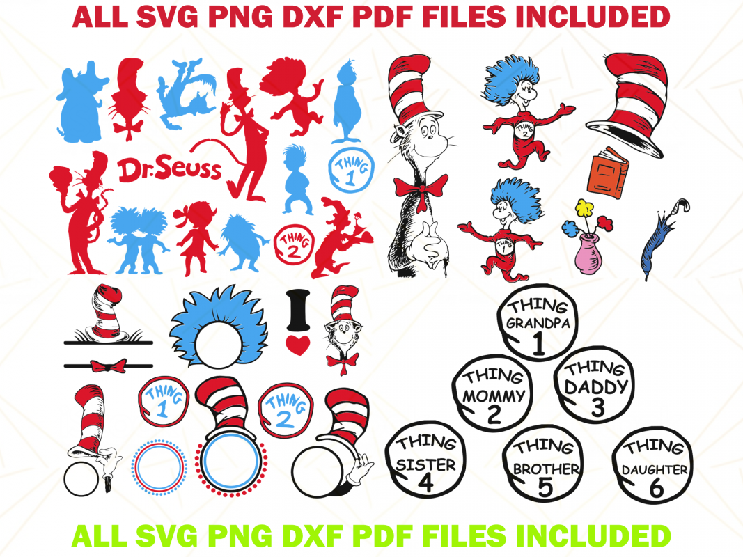 Dr seuss SVG Files For Silhouette Files For Cricut SVG DXF EPS PNG ...