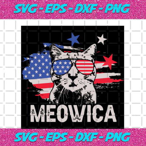 4th Of July American Flag Cat Meowica Cat American Flag Svg IN17082020