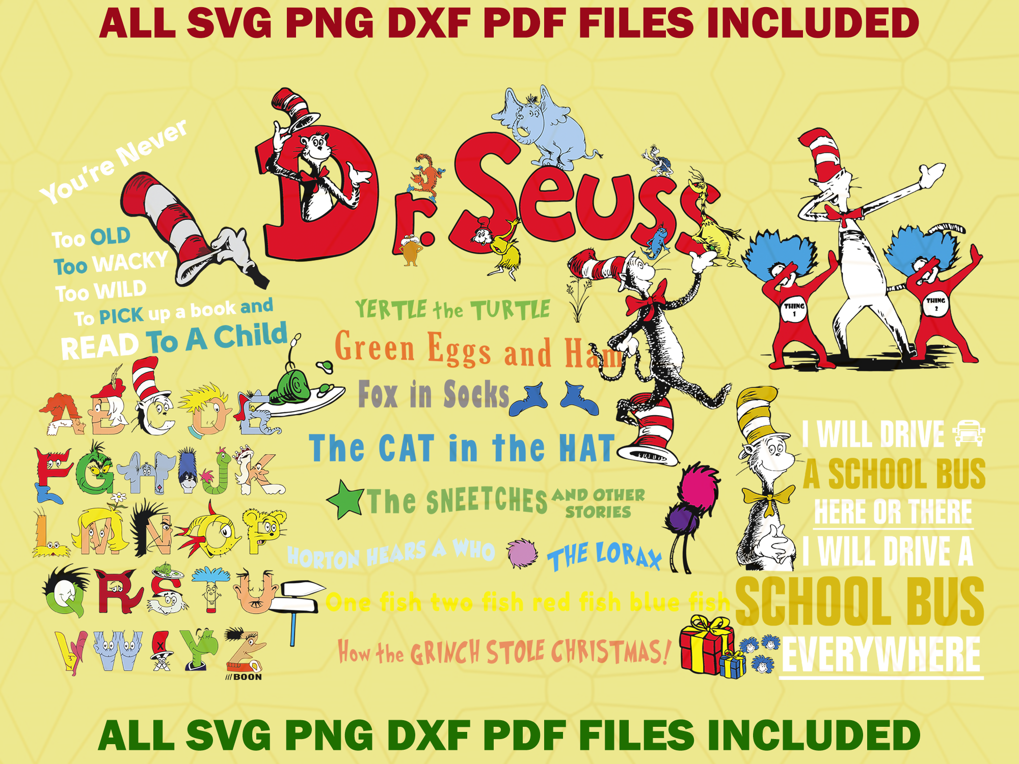 Download Dr Seuss Gift Dr Seuss Shir Dr Seuss One Fish Svg Thing 1 Svg Thing 2 Svg Two Fish Svg Dr Seuss Png Dr Seuss Svg Dr Seuss Bundle Svg Digital Prints