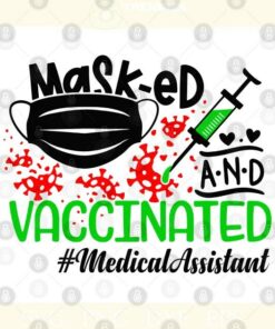 Masked And Vaccinated Medical Assistant PNG Cut File SVG, PNG, Silhouette, Digital Files, Cut Files For Cricut, Instant Download, Vector, Download Print Files