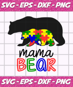 Mama bear svg Autism mom svg Autism awareness svg Puzzle piece svg Heart svg Arrow svg Autism puzzle svg Cricut Cut files DXF PNG