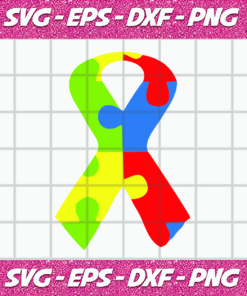 Autism awareness ribbon SVG Files For Silhouette Files For Cricut SVG DXF EPS PNG Instant Download