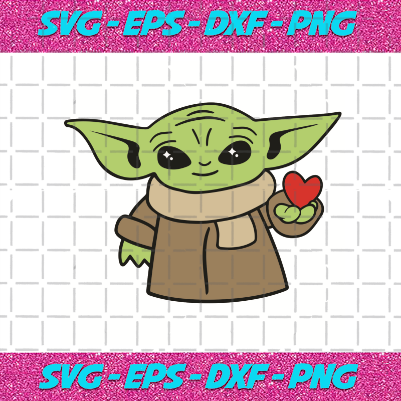 Baby Yoda Heart Svg Valentine Svg Star Wars Svg Baby Yoda Svg Yoda Svg ...