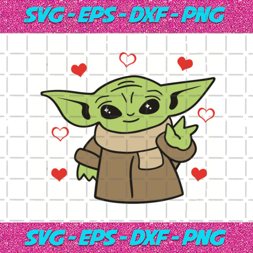 Baby Yoda Hearts Svg VA2901021