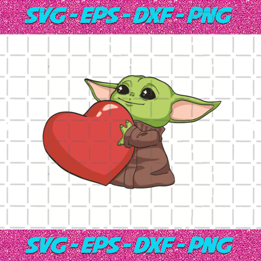 Baby Yoda Holds Heart Svg VA2901019 1