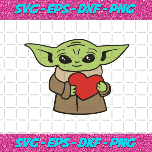 Baby Yoda Holds Heart Svg VA2901023 1