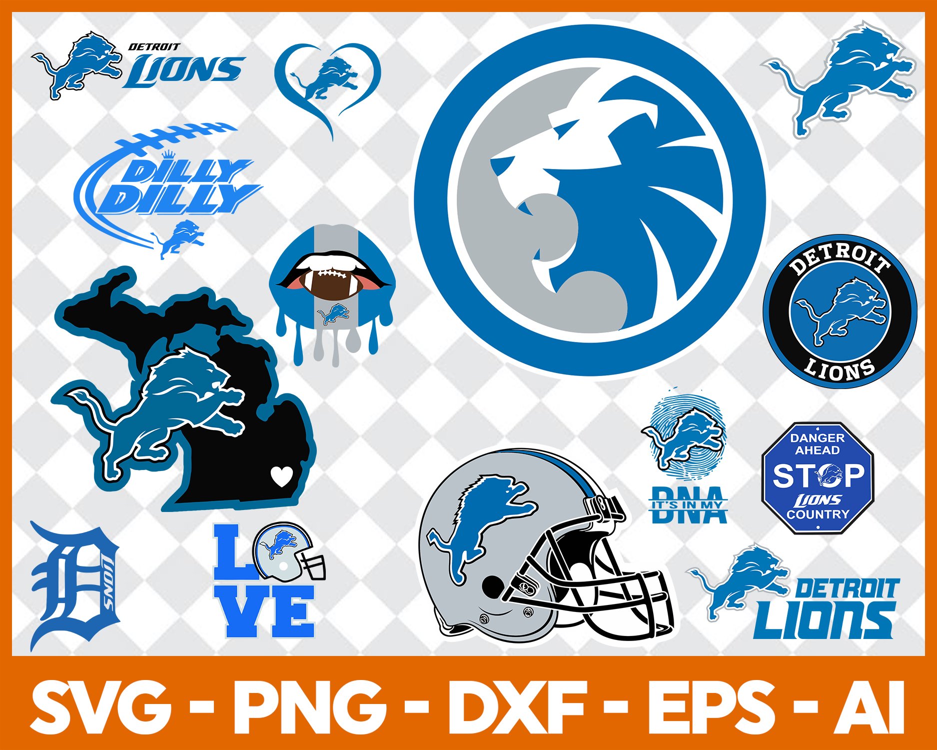 Download Detroit Lions BUNDLE svgSport Logo Bundle NFL svg Football ...