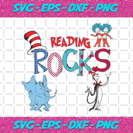 Dr Seuss Reading Rocks Svg DR28012021