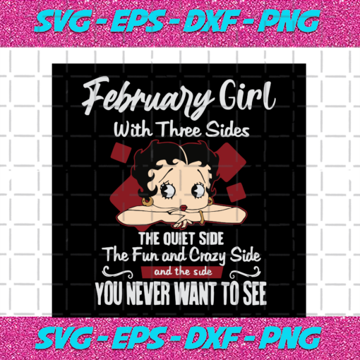 February Girl With Three Sides Betty Boop Betty Boop Svg BD06082020