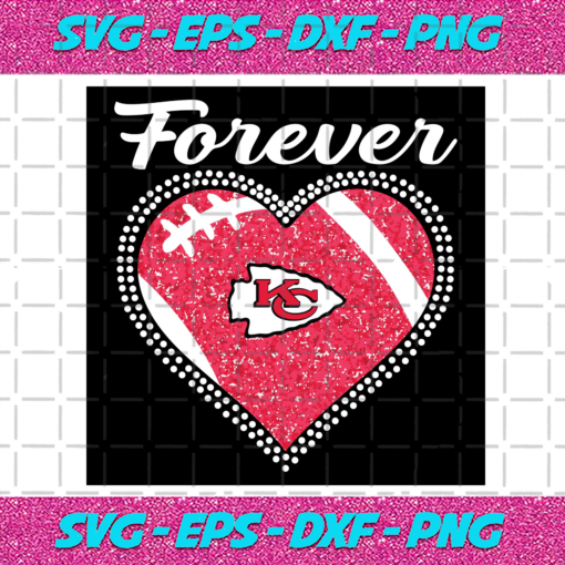 Forever Kansas City Chiefs Heart Diamond Svg TD2901211