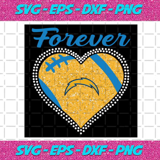 Forever Los Angeles Chargers Heart Diamond Svg TD29012112