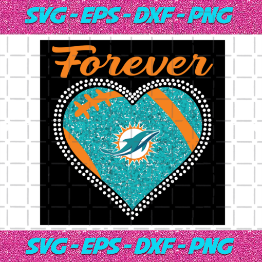 Forever Miami Dolphin Heart Diamond Svg TD2901214