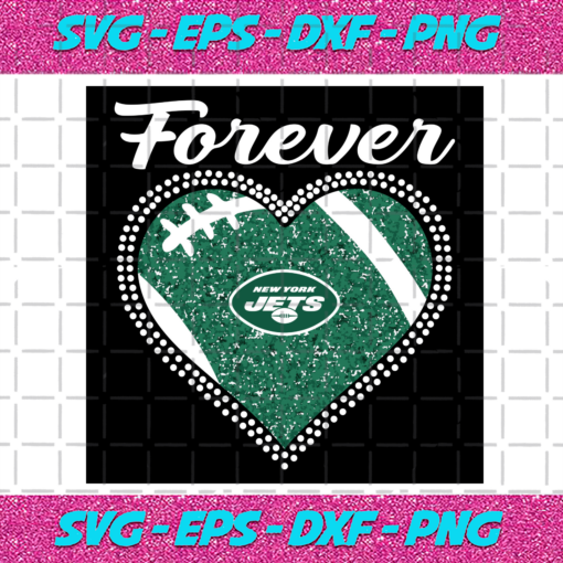 Forever New York Jets Heart Diamond Svg TD27012113