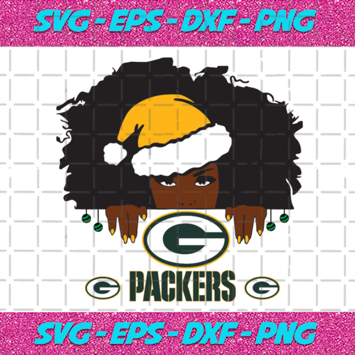 Green Bay Packers Santa Black Girl Svg SP24122020