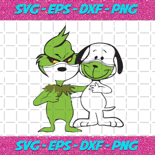 Grinch And Snoopy Wearing Mask Svg TD1612202014