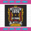 January 1976 45 Years Of Being Awesome Svg BD25122020