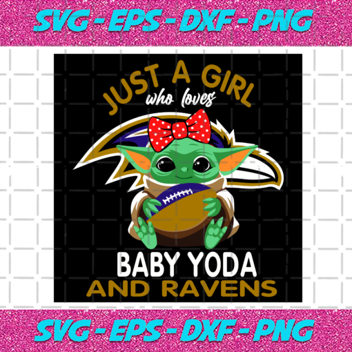 Just A Girl Who Loves Baby Yoda And Baltimore Ravens Svg SP250121066