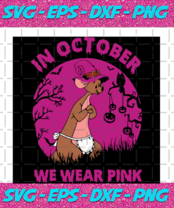 Kangaroo Mom In October We Wear Pink Halloween Svg HW14092020