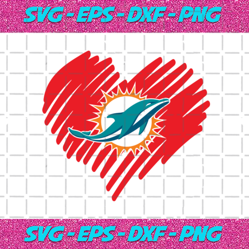 Miami Dolphins Heart Svg SP26122020