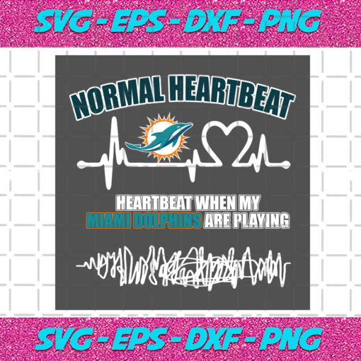 Miami Dolphins Heartbeat Svg SP31122020