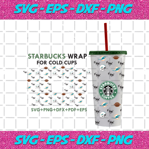 Miami Dolphins Starbucks Wrap Svg SP08012021