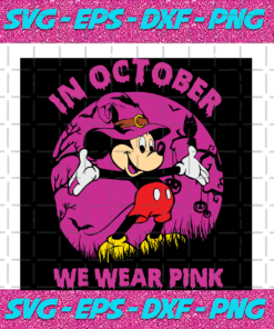 Mickey In October We Wear Pink Halloween Svg HW14092020