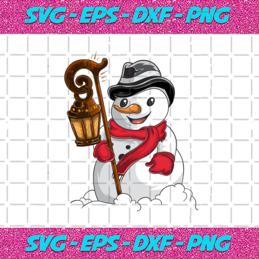 Snowman Holding Street Light Png CM1811202028