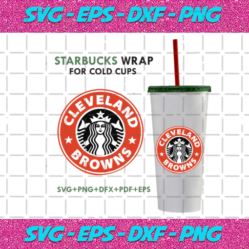 Starbuck Cleveland Browns Wrap For Cold Cups Svg TD07012021