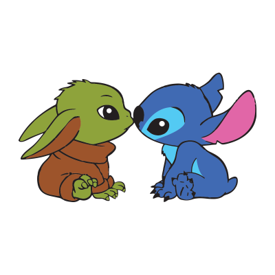 Stitch And Yoda Stitch Svg Yoda Svg Baby Yoda And Stick Kiss Svg Disney ...