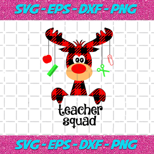 Teacher Squad Plaid Reindeer Svg CM21122020