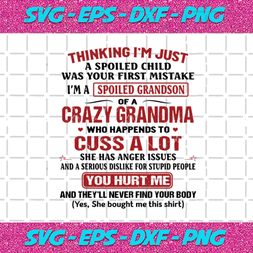 Thinking Im Just A Spoiled Grandson Was Your First Mistake Svg TD4012021