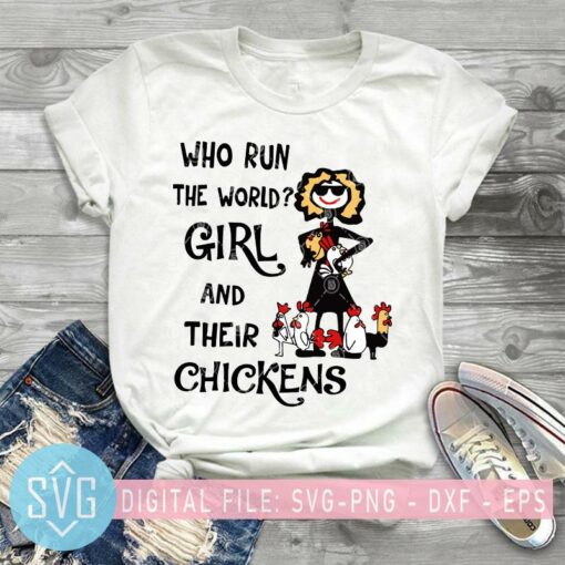 girl and chicken