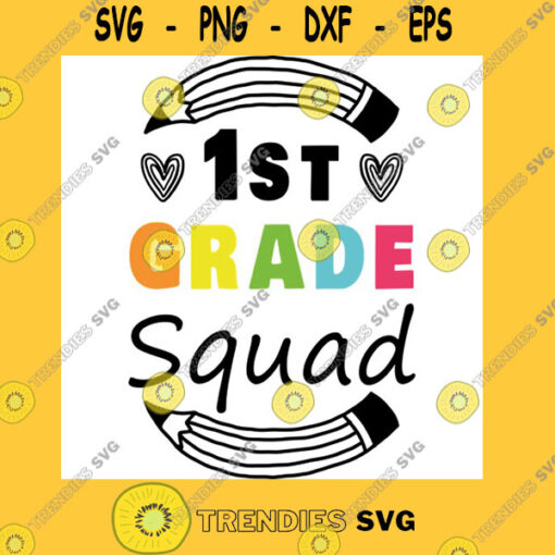 1st Grade Squad First Grade Teacher Student Back to School Gift Idea Colored T Shirt
