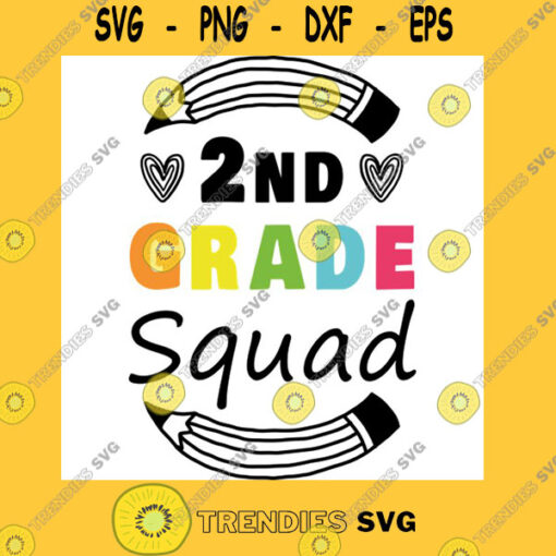 2nd Grade Squad Second Grade Teacher Student Back to School Gift Idea Colored T Shirt