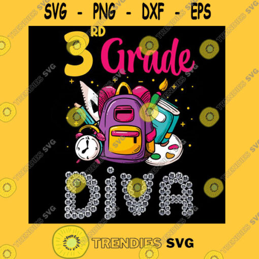 3rd Grade Diva First Day of School Girl Clothes Gift T Shirt