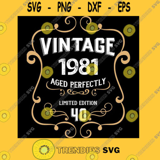 40th Birthday Vintage 1981 Aged Perfectly Gift Essential T Shirt