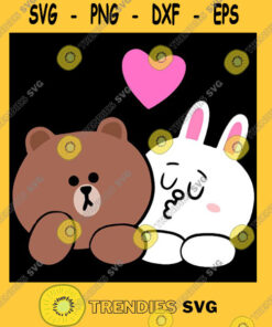 Brother Sister Svg Brown bear and Cony in love Classic