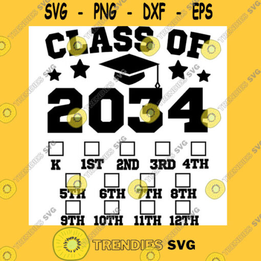 Class Of 2034 Pre K Graduate Preschool Graduation Grow With Me T Shirt