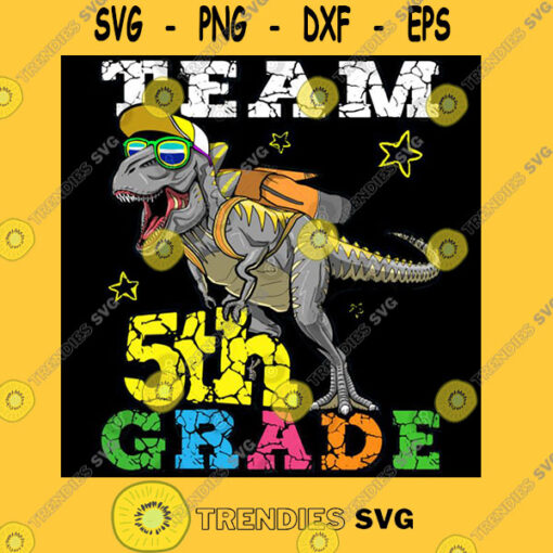 Dinosaur Back To School 5th Grade T Shirt