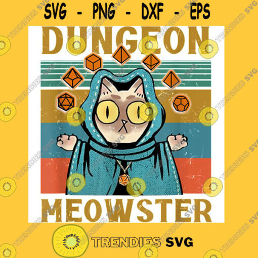 Dungeon Meowster Funny Nerdy Gamer Cat D20 Dice RPG Classic T Shirt