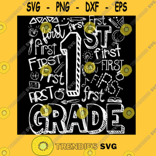 First 1st Grade Typography Shirt Back To School Gifts T Shirt