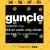 Guncle Definition Funny Gift for Gay Uncle in black and white Classic T Shirt