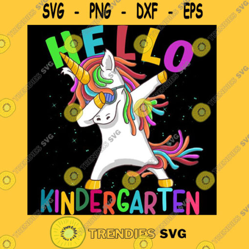 Hello kindergarten back to school dabbing unicorn T Shirt