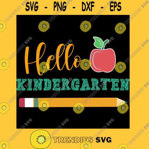 Hello kindergarten first day of school apple pencil kids T Shirt