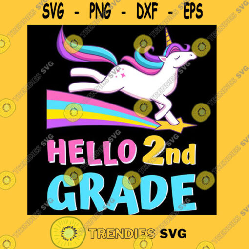 Hello second grade Unicorn rainbow back to school T Shirt