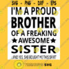 Ix27m A Proud Brother Of A Freaking Awesome Sister Essential T Shirt Copy