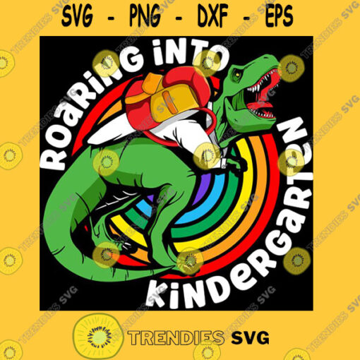 Kindergarten Dinosaur Roaring T Rex Back To School Kids Boys T Shirt