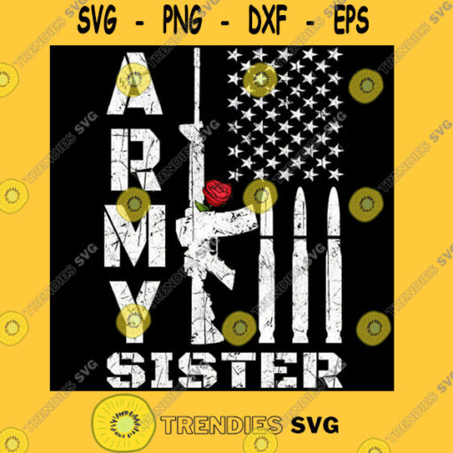 Proud Army Sister Gun ar 15 USA Flag T Shirt